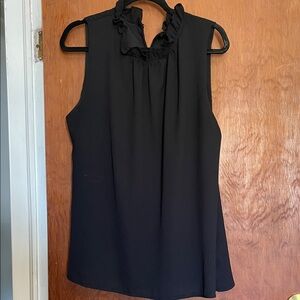 Elegant Black Ruffle Neck Blouse